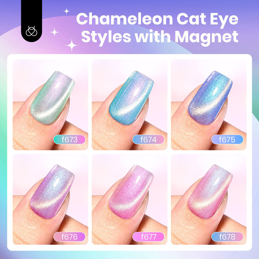 Beetles Cat Eye Gel Nail Polish pink shade for vibrant summer nails and playful outfits.
