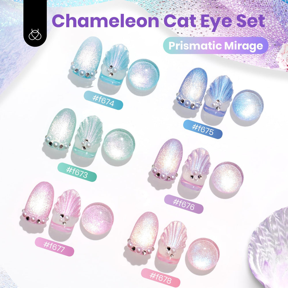 Beetles Cat Eye Gel Nail Polish purple-mermaid shade creates iridescent drama for statement nails.