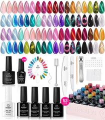 Beetles cat eye gel nail polish set shows 36 colors for at home salon results