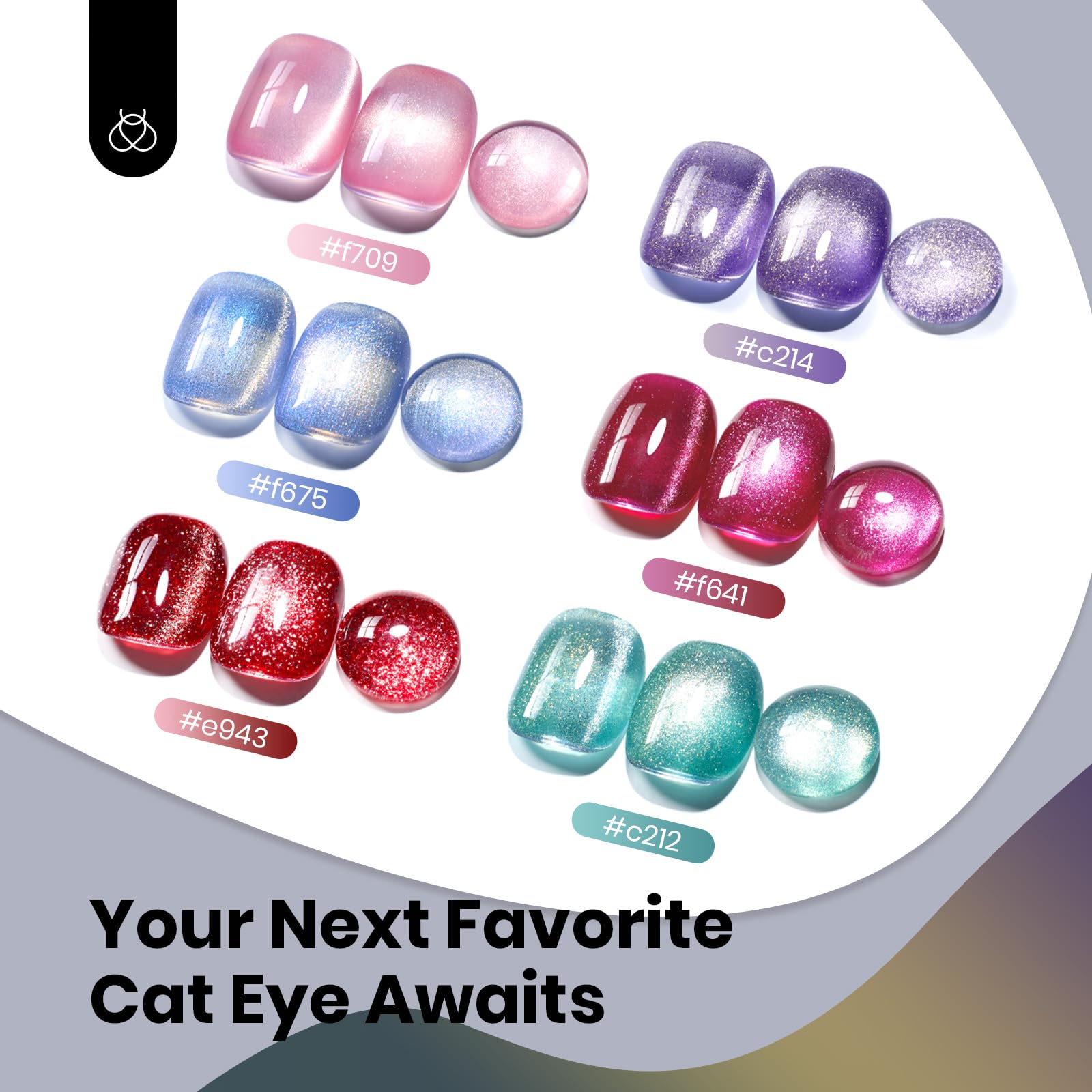 Beetles Cat Eye Gel Polish Mermaid Tears Series rainbow color effects