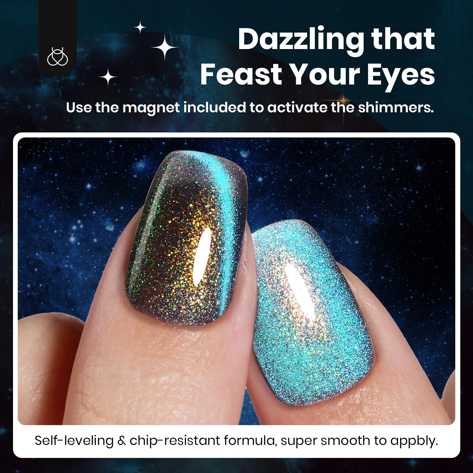 Beetles Cat Eye Gel Polish closeup highlighting sparkle and depth