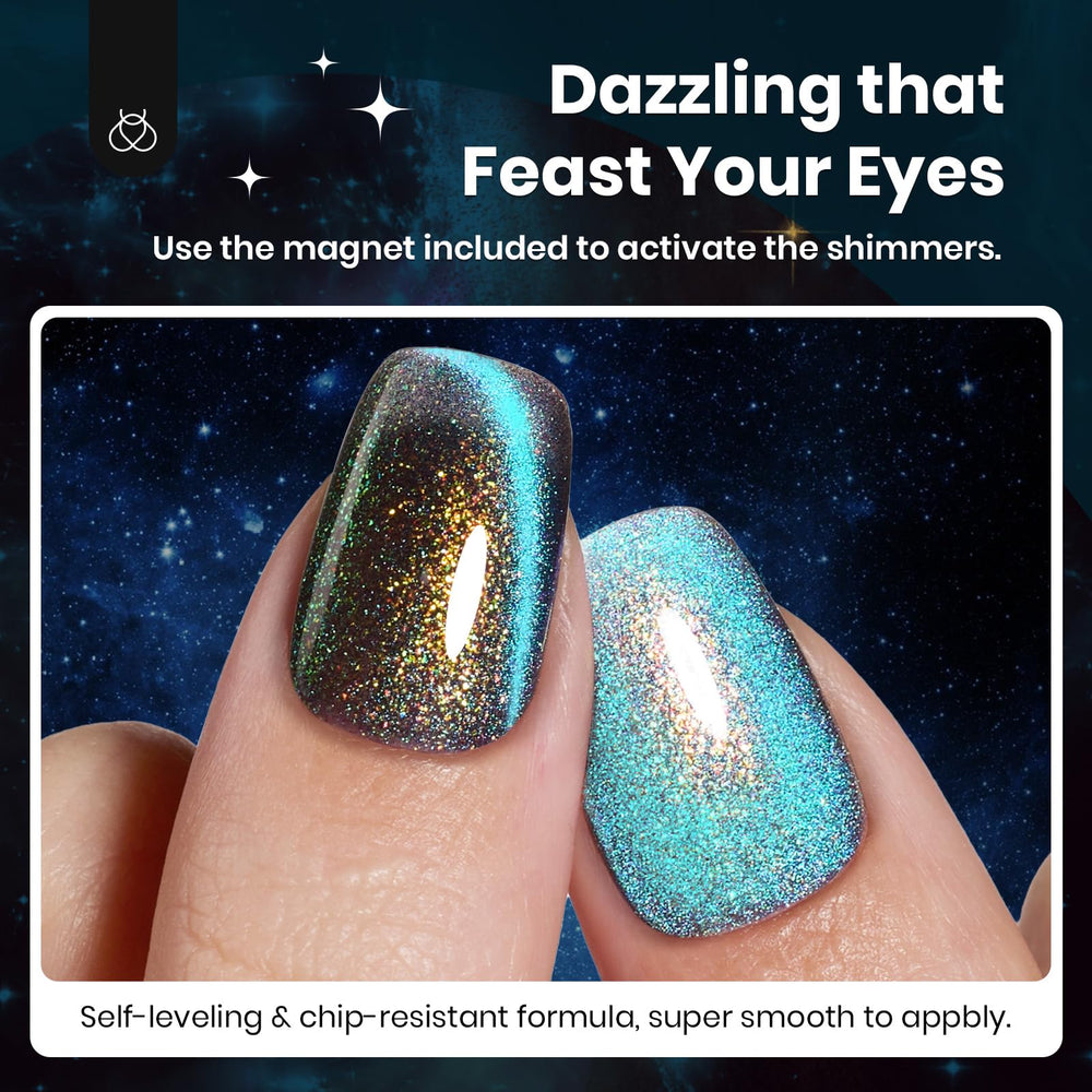 Beetles Cat Eye Gel Polish closeup highlighting sparkle and depth