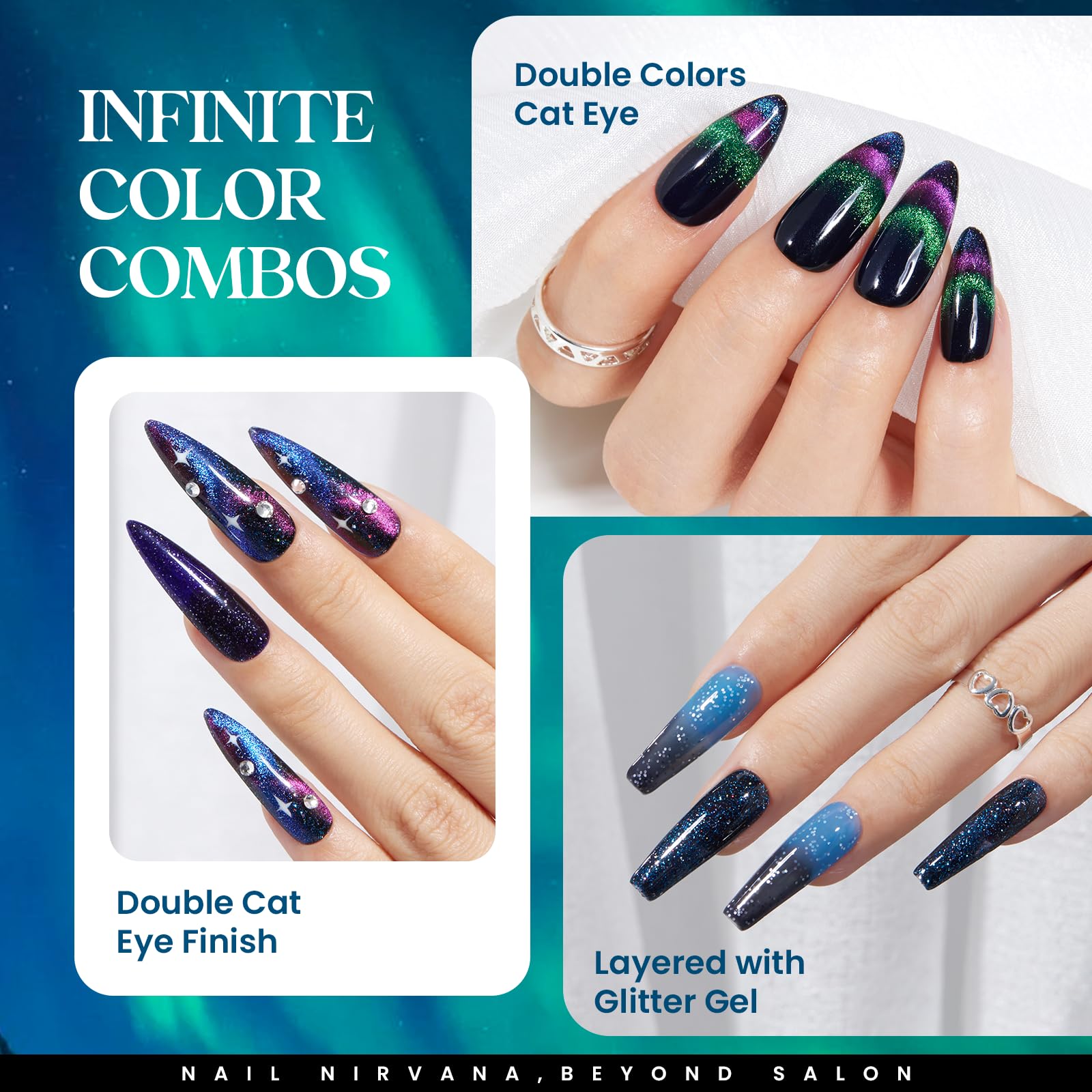 Beetles Cat Eye Gel Polish Top Coat Matte 7ml for velvety look