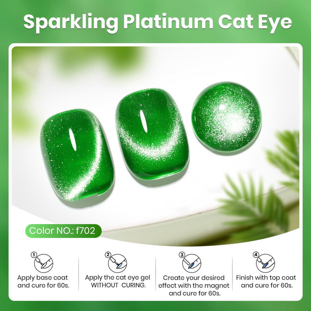 Beetles Cat Eye Magnet application demonstrates customizable light-reflection patterns for stylish nails.