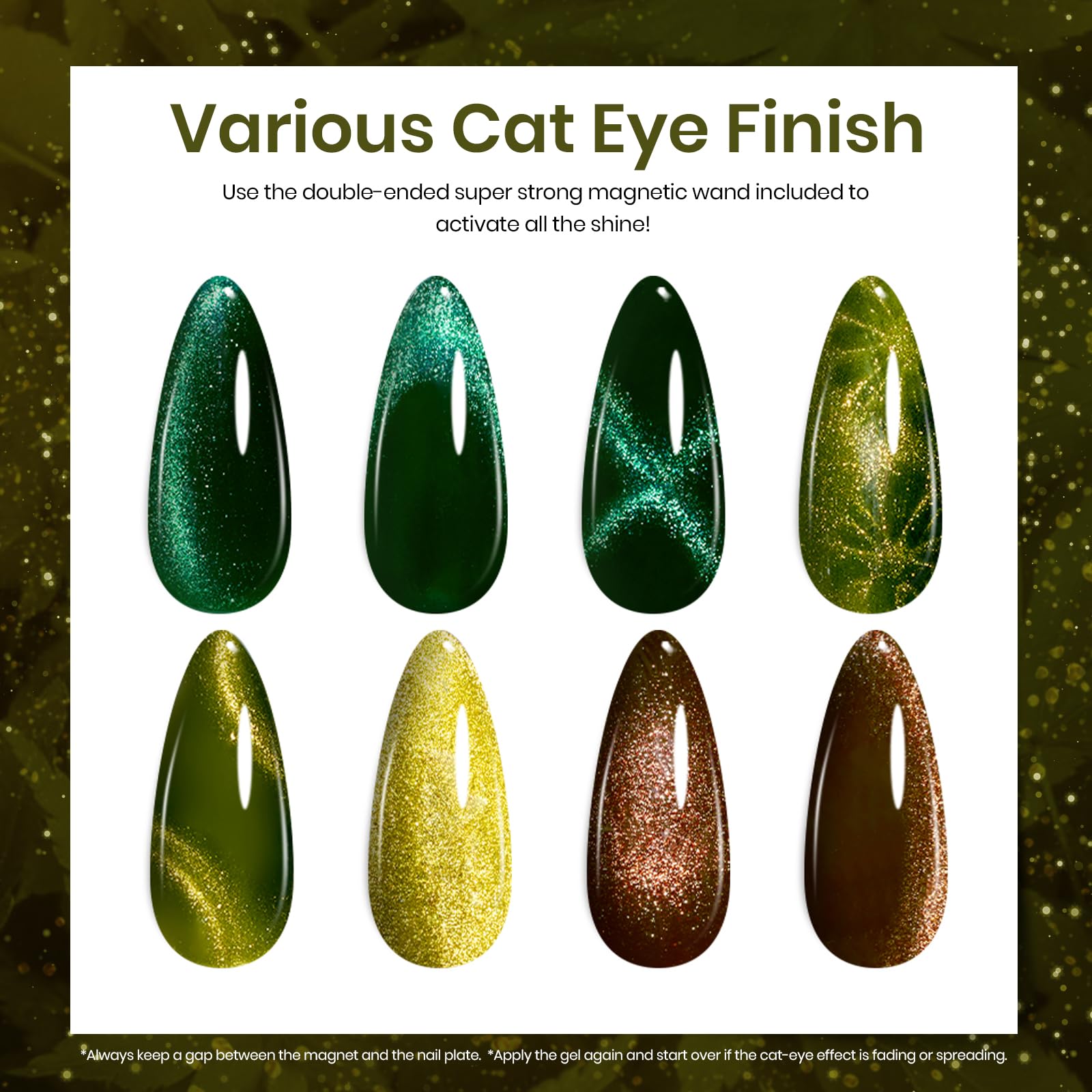 Beetles Cat Eye magnetic stick demonstrates quick magnetic effect for dramatic nails