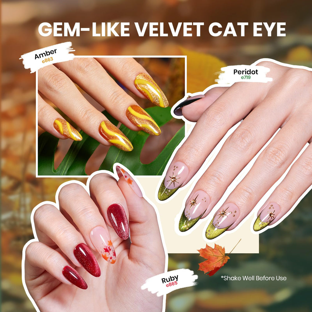 Beetles Cat Eye magnet demonstrates magnetic effects for customizable nails.