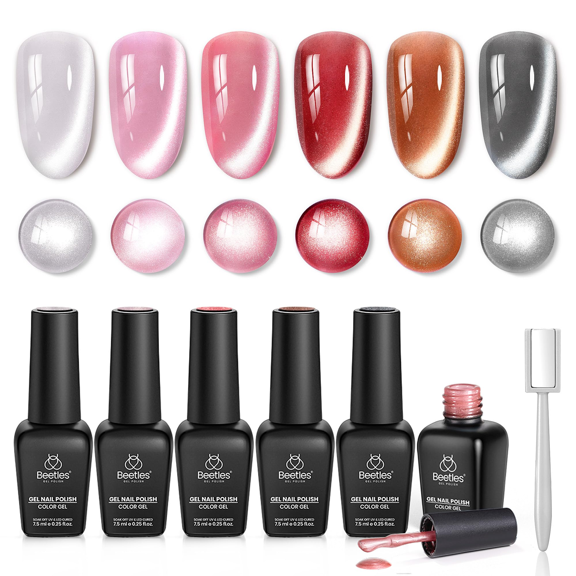 Beetles Cat Eye Gel Polish Porcelain Glow Collection showing silky ceramic finish and long-lasting gloss