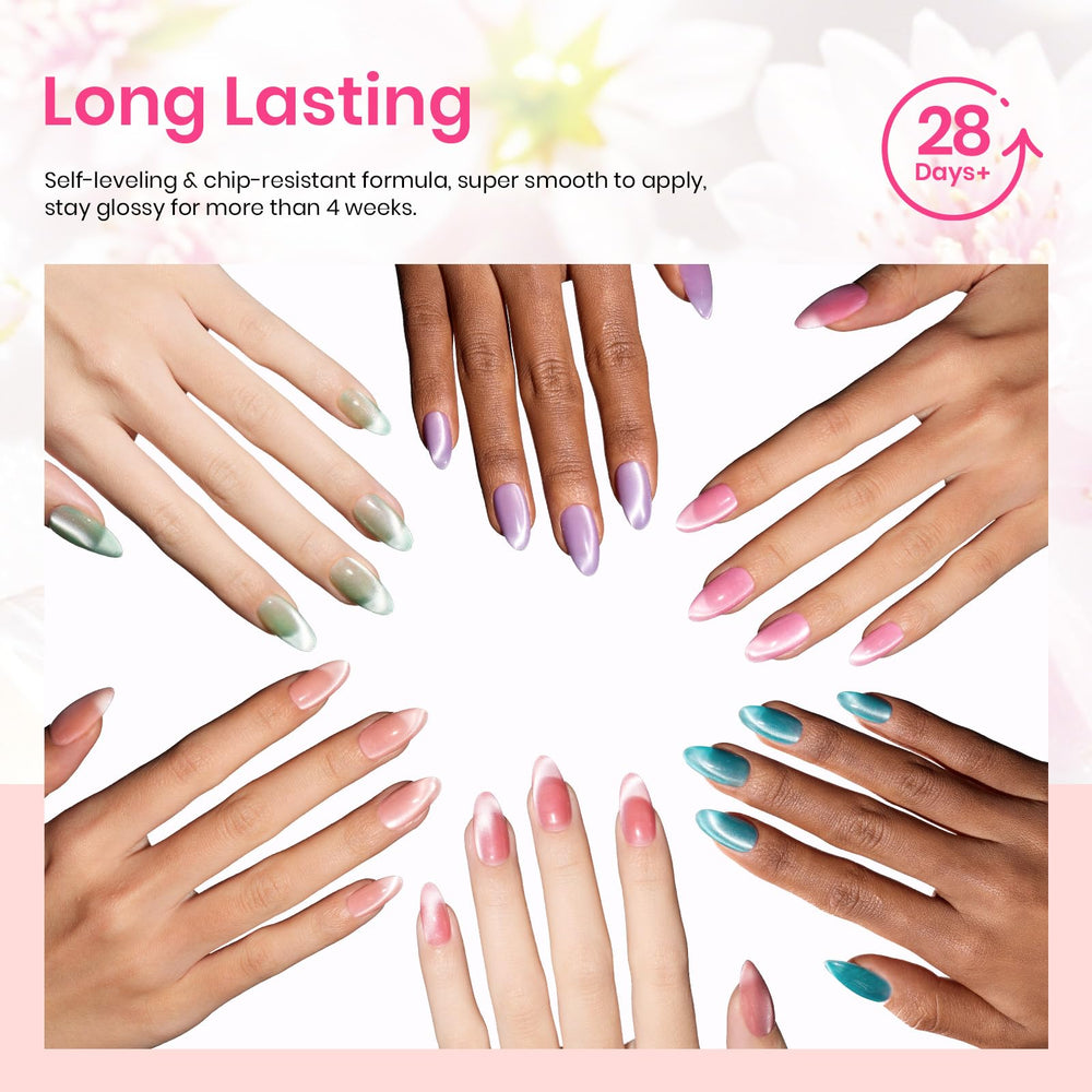 Beetles cat eye gel polish kit requires base and top coats for best results.