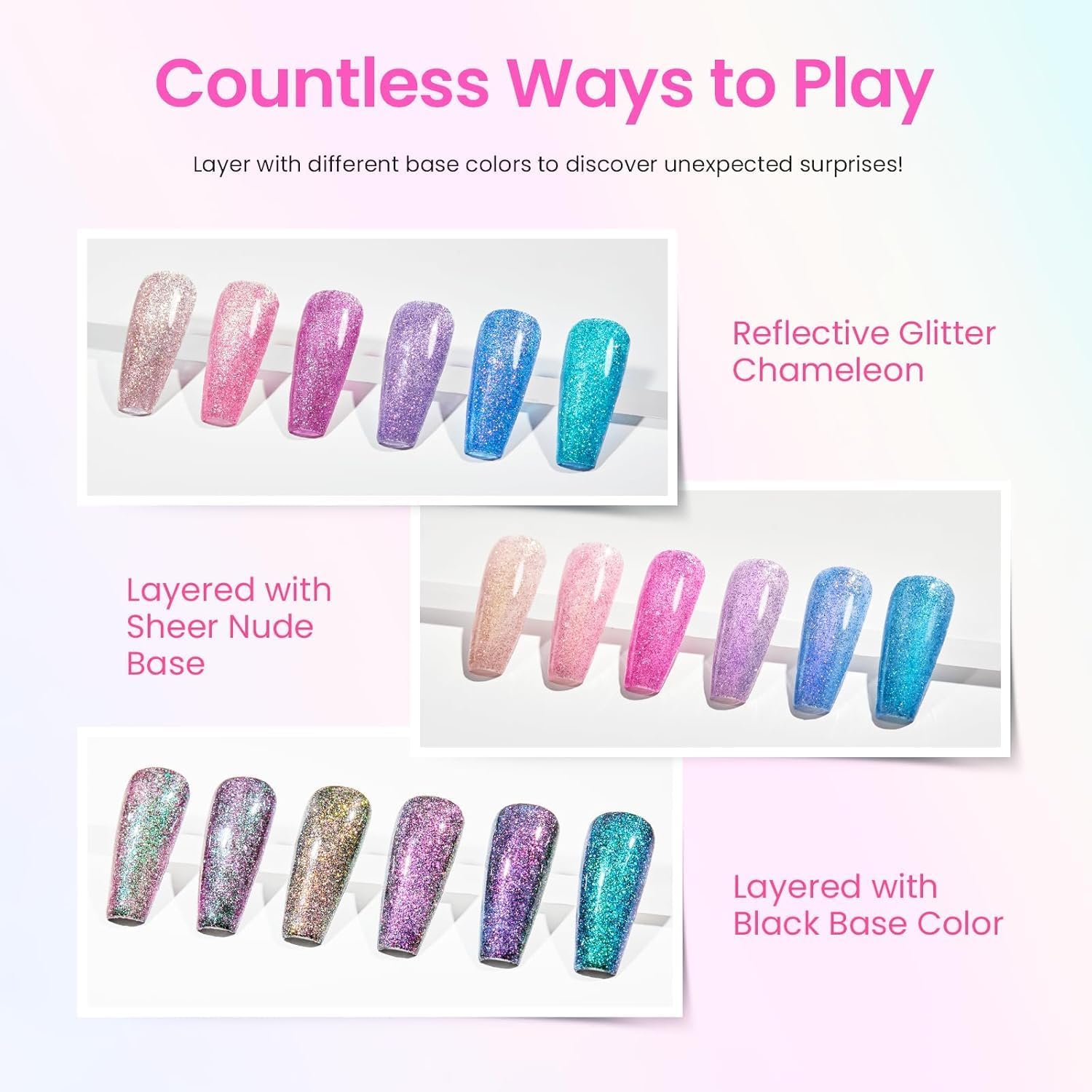 Beetles Chameleon Gel Polish on nail demonstrates smooth application and flawless coverage
