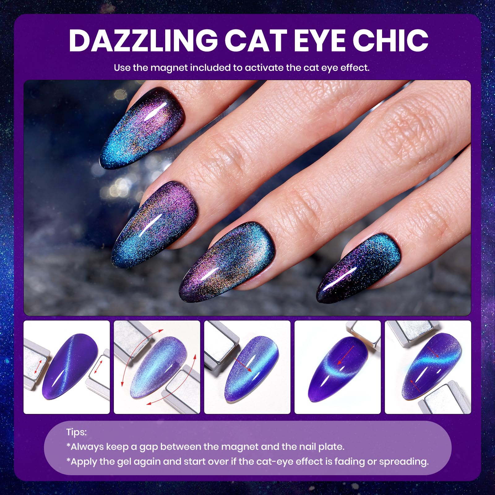 Beetles Cat-eye gels react to magnets for aurora-inspired at-home nail art.