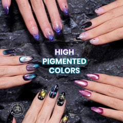 Beetles swatches illustrate smooth coverage and glossy finish for salon-quality nails.