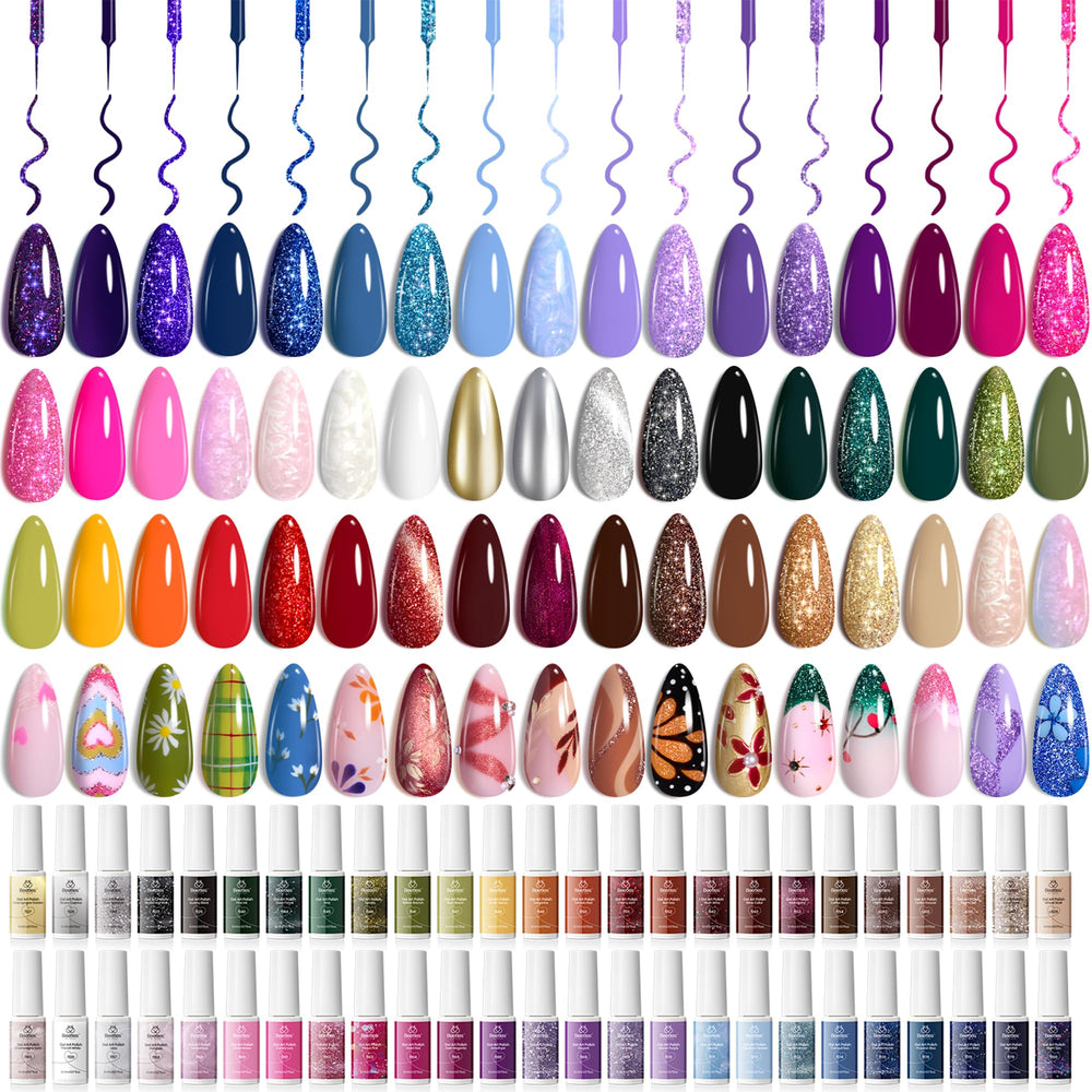 Beetles Christmas Gel Liner Set box showcases 50 colors for versatile winter nail art