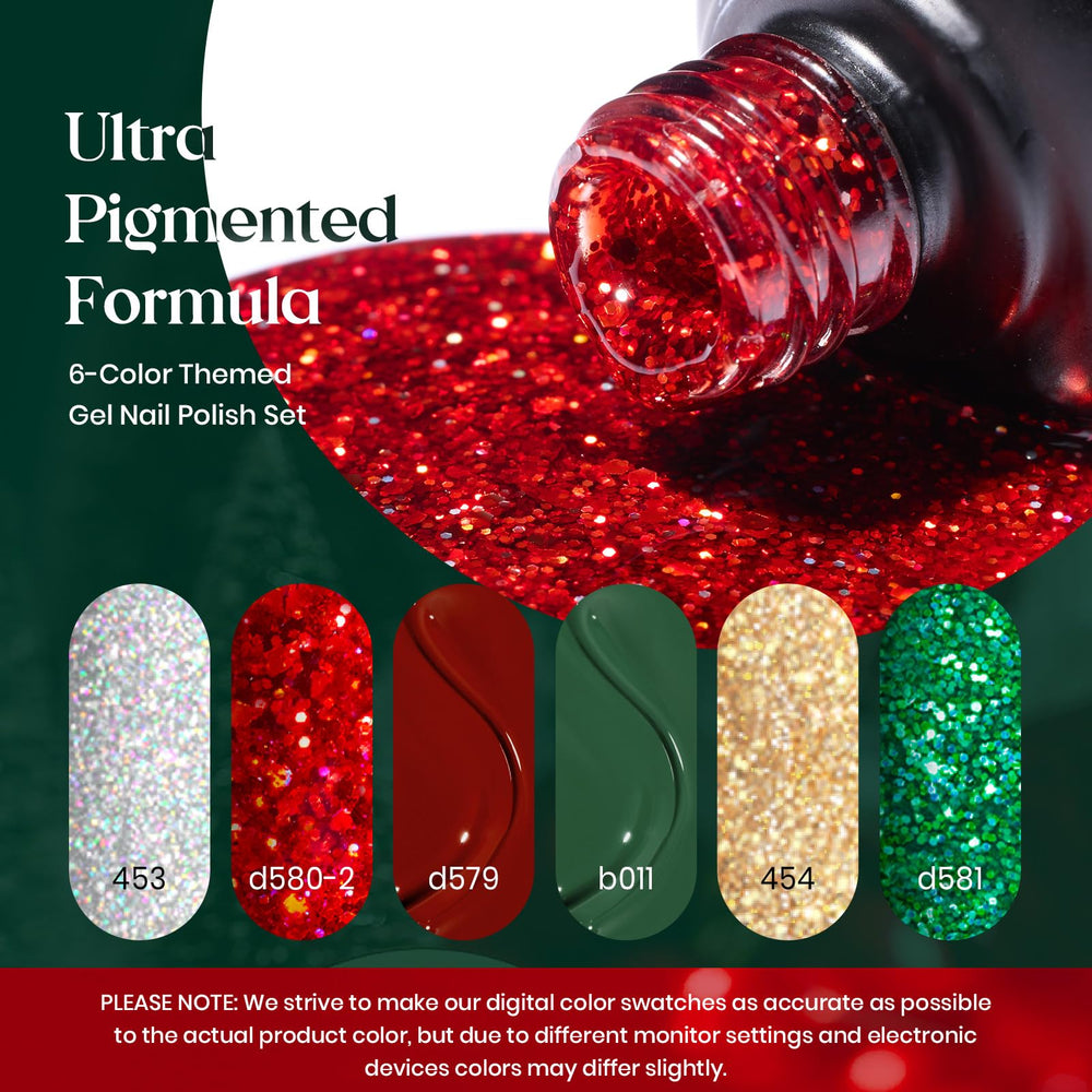 Beetles Christmas Gel Nail Polish gold and silver mix for luxe accents.