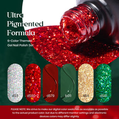 Beetles Christmas Gel Nail Polish gold and silver mix for luxe accents.