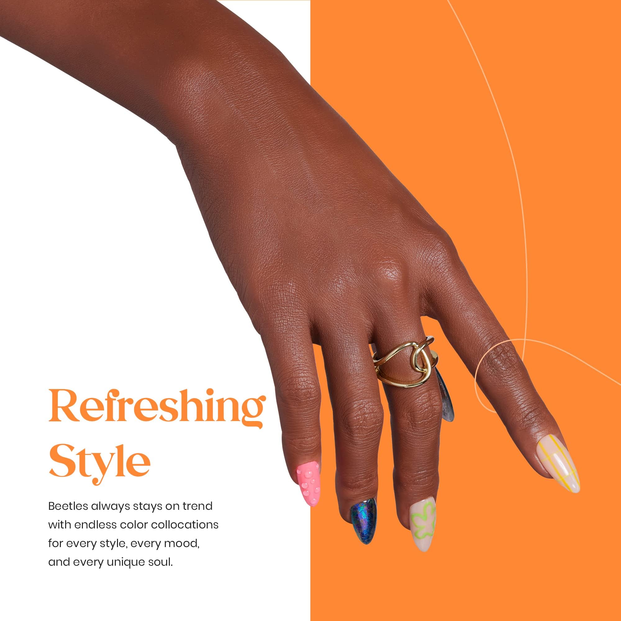 Beetles Christmas Gel Nail Polish orange color for energetic festival-ready nails