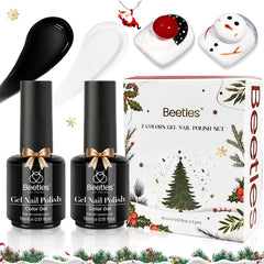 Beetles Christmas Gel Polish Black bottle; long-lasting shine for weeks.