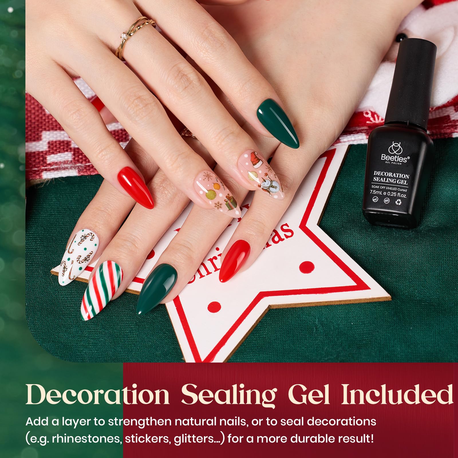 Beetles Flame Red shade swatch delivers bold Christmas nail statement