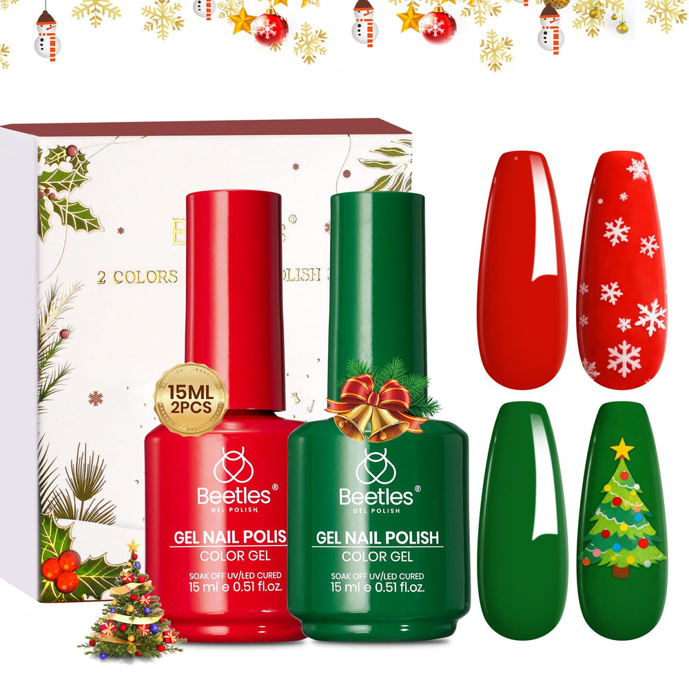 Beetles Christmas gel red ia222 bottle—vibrant holiday shade for festive nails.