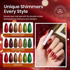 Beetles Christmas polishes swatches reveal orange to green hues for warm winter looks.