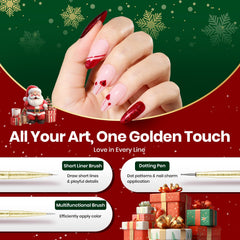 Beetles Christmas Nail Art Brushes gradient brush for smooth fades