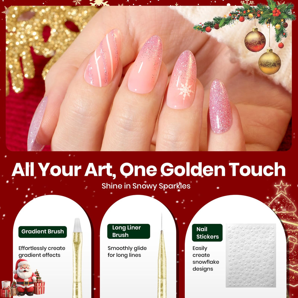 Beetles Christmas Nail Art Brushes short liner brush for sharp edges