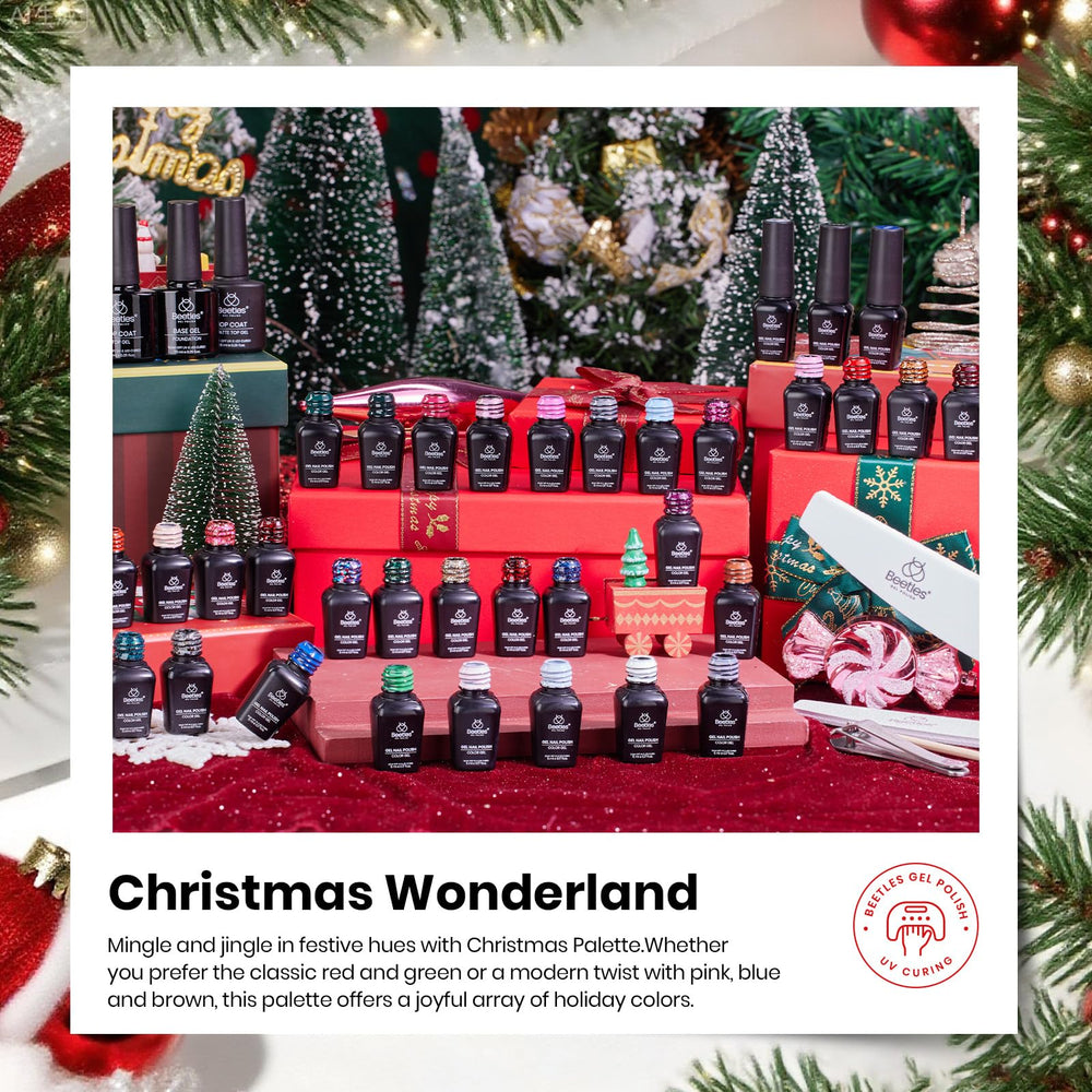 Beetles Christmas nail art kit presented with glossy finish.