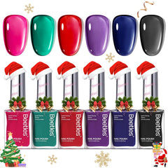 Beetles Christmas nail polish set color palette with festive winter shades.