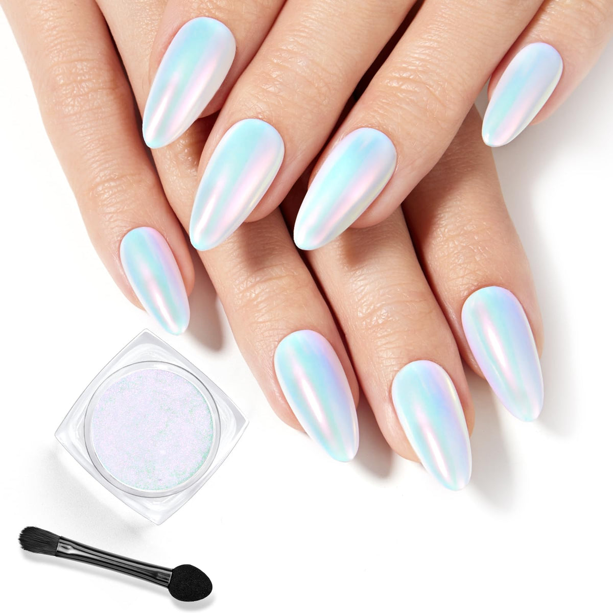 Beetles Chrome Nail Powder Aurora glow creates a salon-like shine on nails.