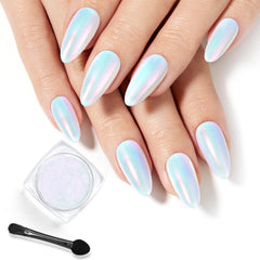 Beetles Chrome Nail Powder Aurora glow creates a salon-like shine on nails.