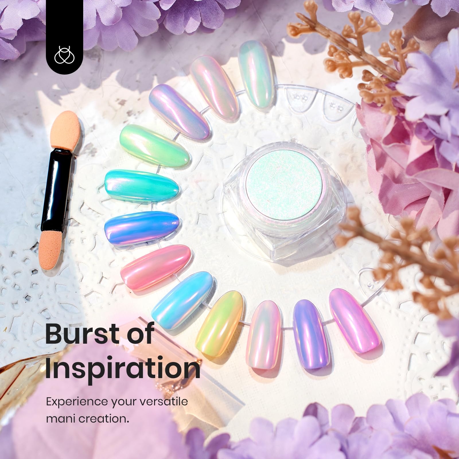 Beetles Chrome Nail Powder long-lasting shine with smooth texture on nails.
