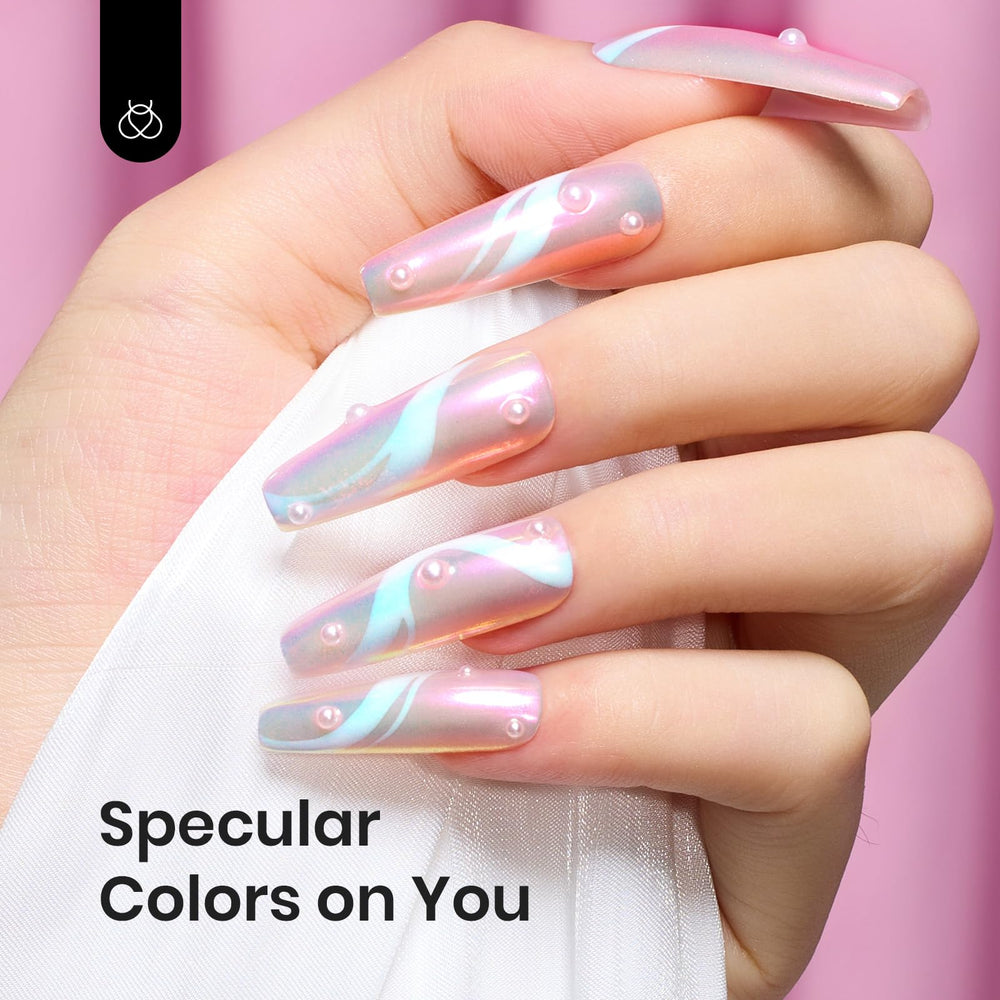 Beetles Chrome Nail Powder smooth texture for a refined chrome manicure.