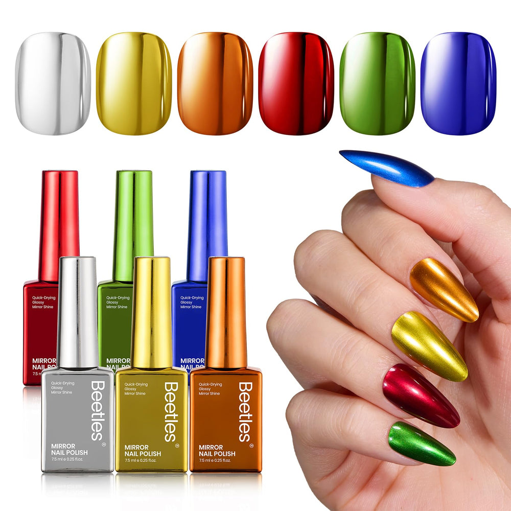 Beetles Chrome Polish Set dries quickly for minimal wait and long-lasting shine.