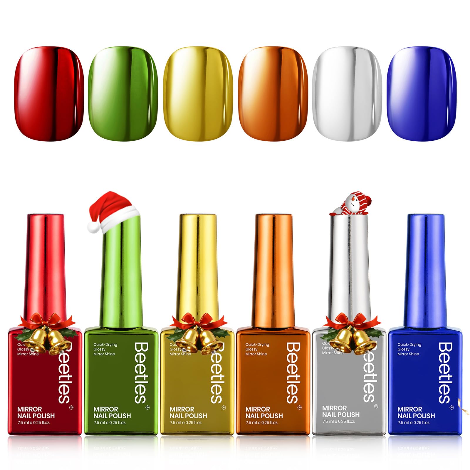 Beetles Chrome Polish Set with mirror finish for at-home salon-quality chrome nails.