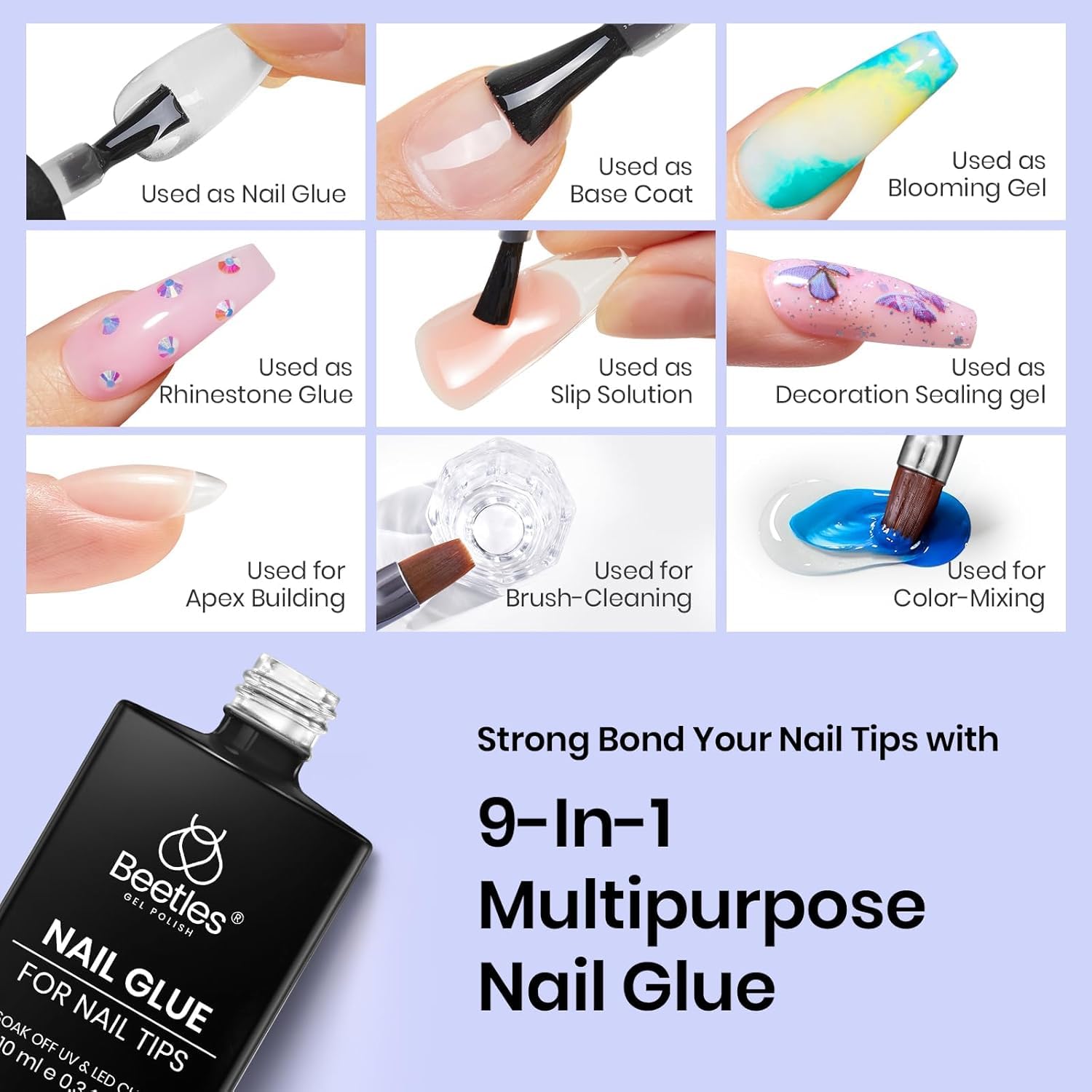 Beetles Clear Nail Tips extension with kit for full light cure