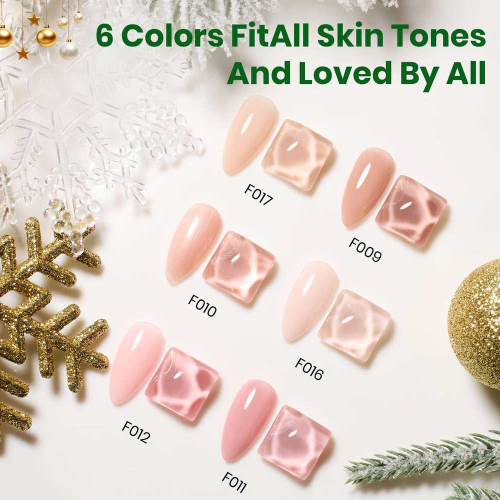 Beetles Color Base Gel French tip palette in use, durable base for long-lasting tips.