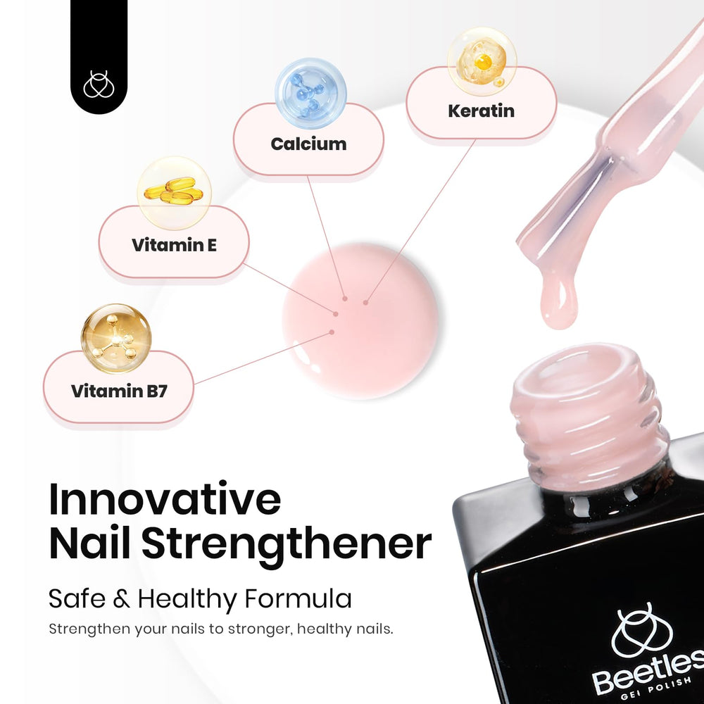 Beetles color base nude gel nails application demonstrates quick, simple color base with protection.