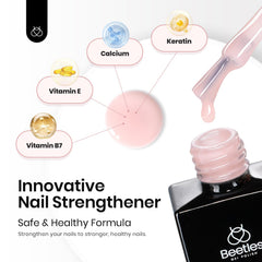 Beetles color base nude gel nails application demonstrates quick, simple color base with protection.