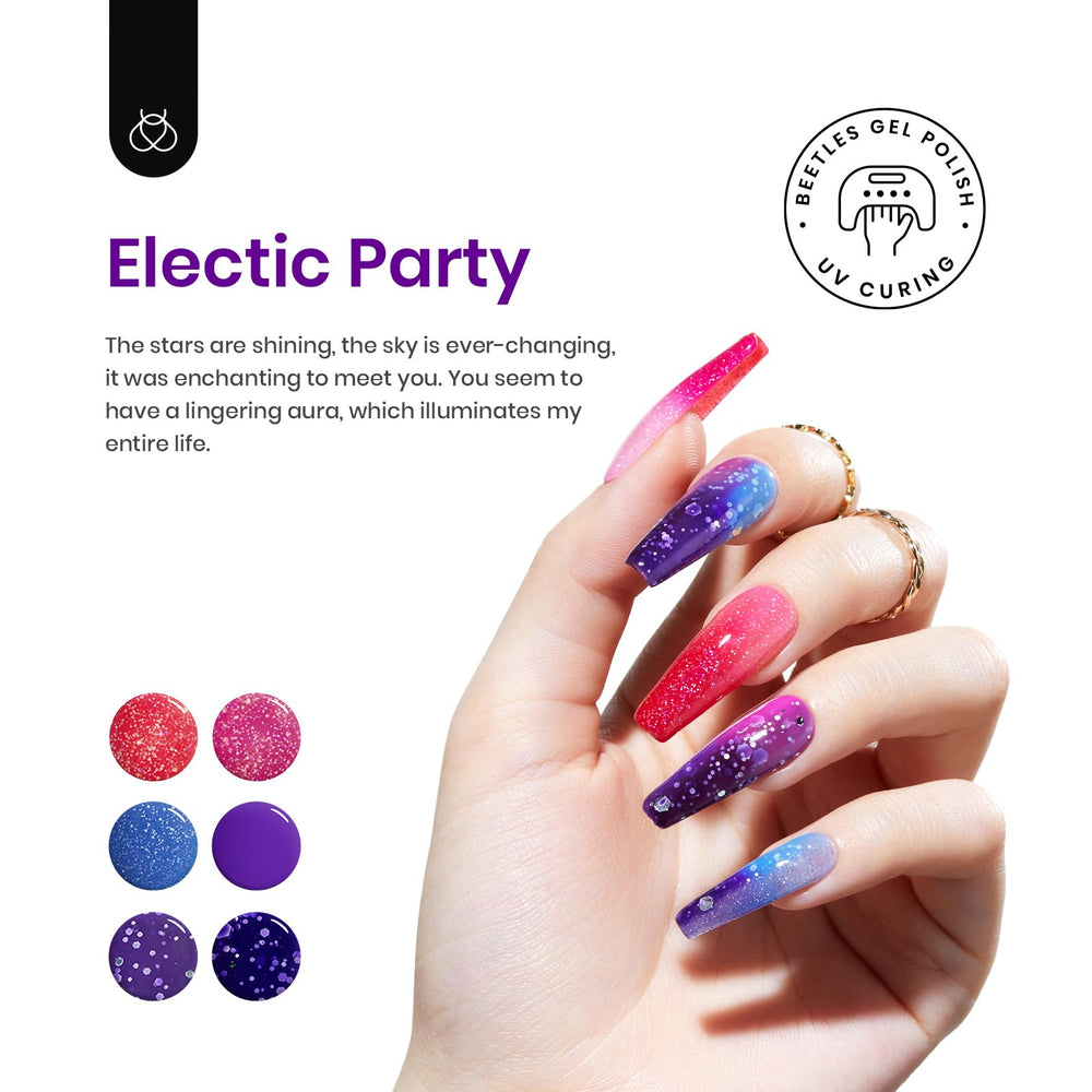 Beetles pink mood color-changing gel polish close-up for dynamic nail art.