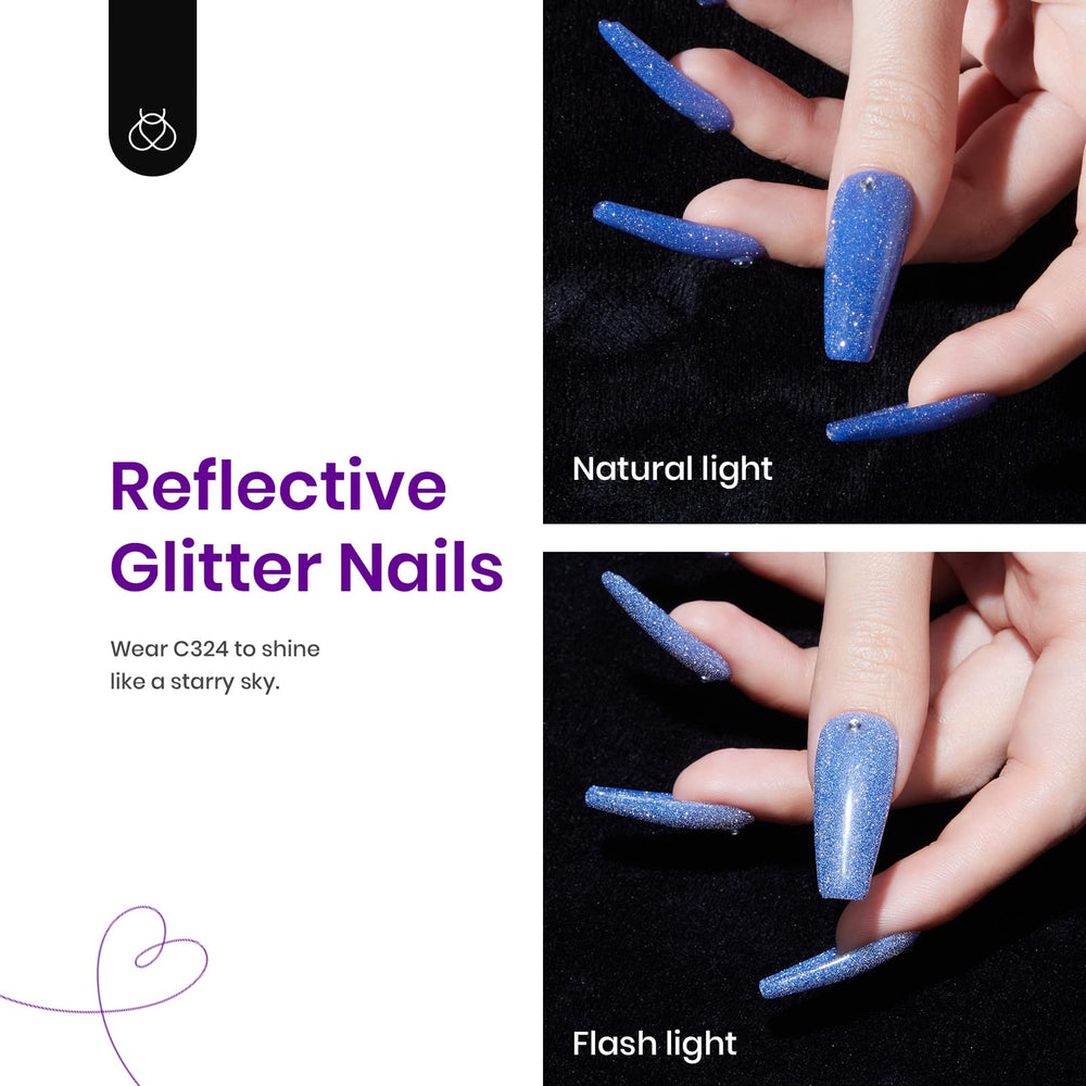 Beetles purple mood color-changing gel polish bottle for dramatic manicure.