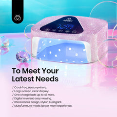 Beetles cordless nail lamp compact design saves desk space during curing.