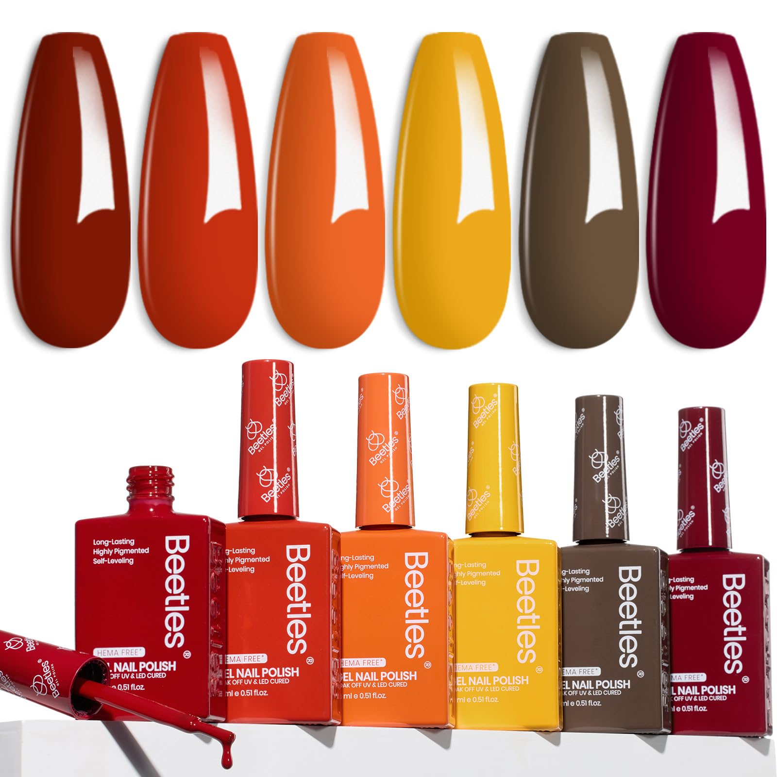 Beetles cruelty-free and HEMA-free certification seals.
