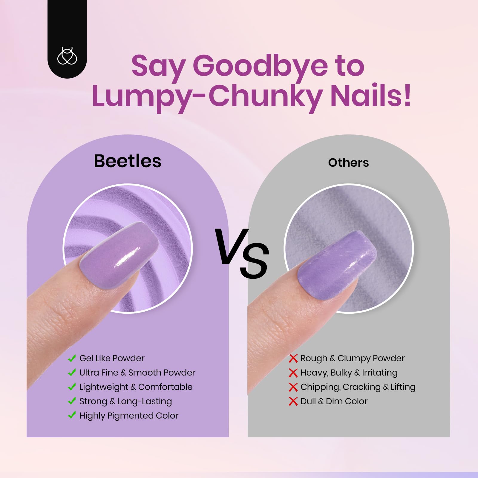 Beetles Dip Powder air-dries without UV exposure for safer nails