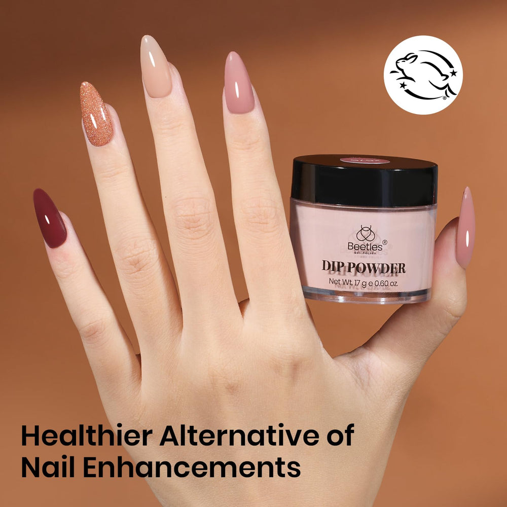 Beetles Dip Powder cuticle oil nourishes surrounding skin.
