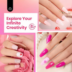 Beetles Gel Polish base/top/activator set enables smooth, durable dip application.