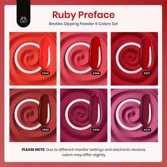 Beetles dip powder red glitter closeup enables precise, sparkling holiday nail art.