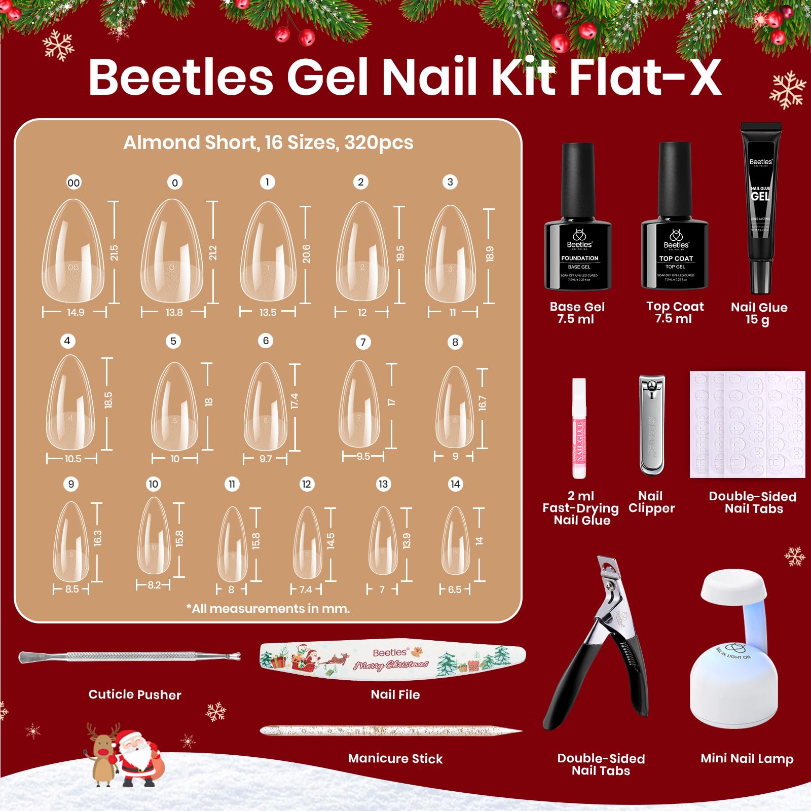 Beetles DIY manicure tools kit including file, clipper, pusher for home use