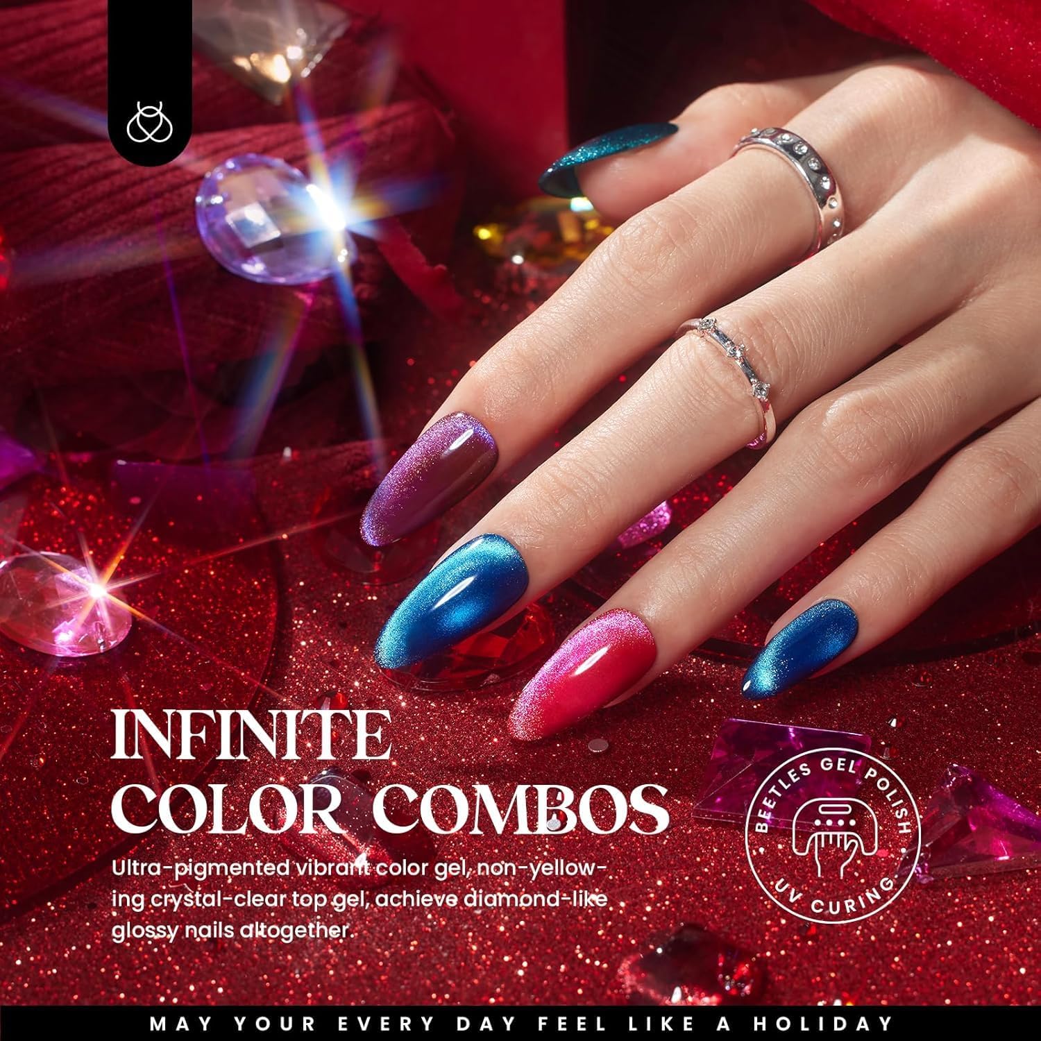 Beetles dual-end pen for precise application and creative nail art.