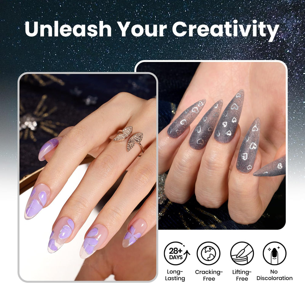Beetles dual forms help quick nail extensions with clean curvature.