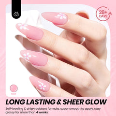 Beetles esmalte en gel rosa translúcido, textura suave