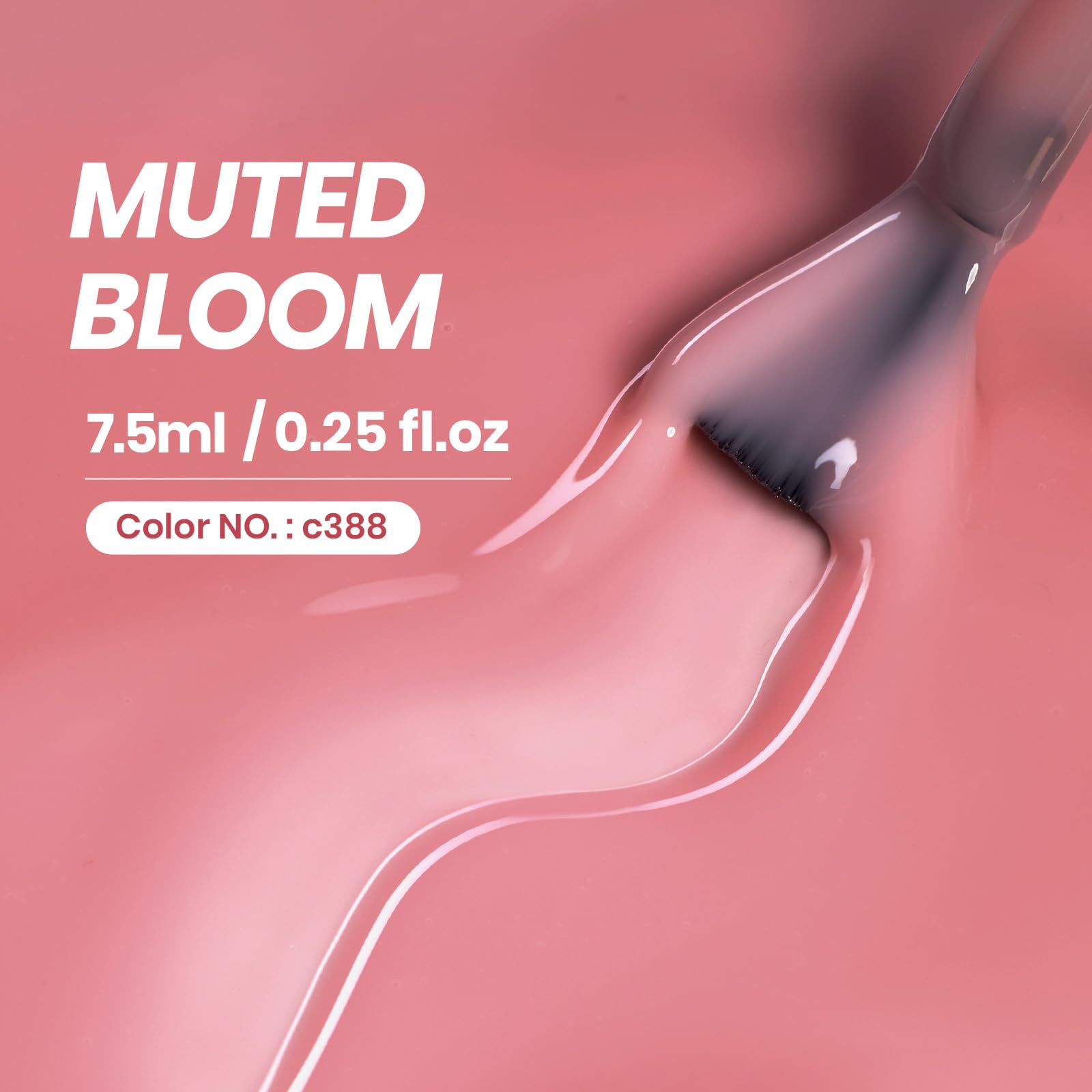 Beetles Nude Pink Gel en pincel, facilita una aplicación suave.